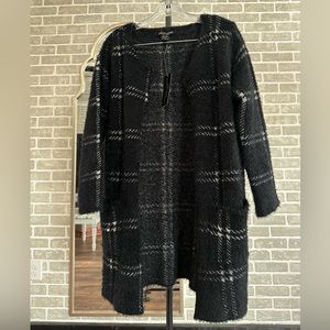 Sabrina Lauren Black Checkered Cardigan